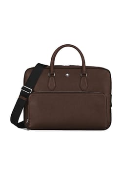 Montblanc Medium Briefcase With Pocket In Sartorial Leather