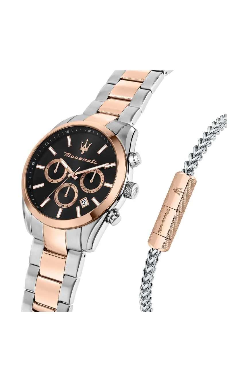 مازيراتي ساعة كوارتز بسوار معدني للرجال