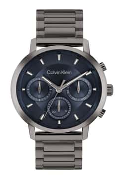 Calvin Klein ساعة كلفن كلاين كايج بميناء مستدير مقاس 41 مم وسوار ستانلس إستيل للرجال