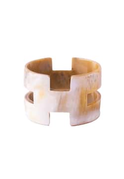 Soyang Paris White horn asymetric bangle