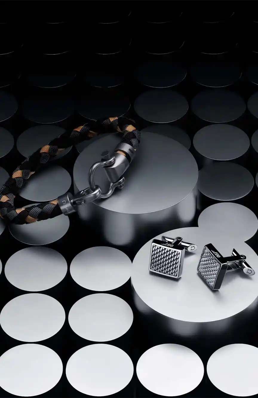 OMEGA CUFFLINKS, STAINLESS STEEL