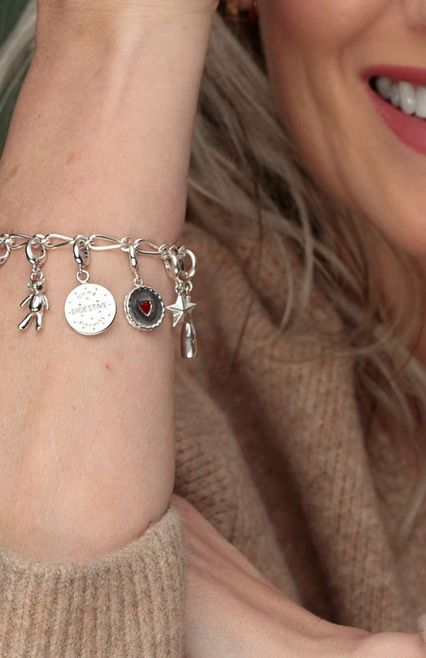 Lily Charmed Silver Vintage Teddy Bear Charm