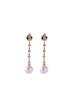 Madreperla Sparkling round drop earrings