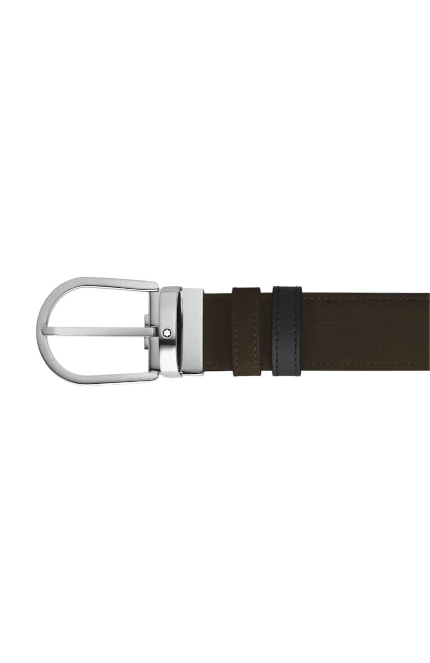 Montblanc Horseshoe 35 mm Reversible Belt in Suede Leather