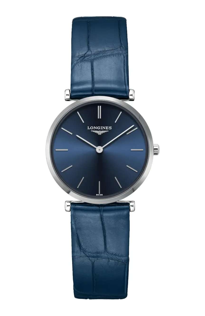 لونجين ساعة للجنسين من لي جراند كلاسيك دي لونجين بتقنية الكوارتز بمينا أزرق