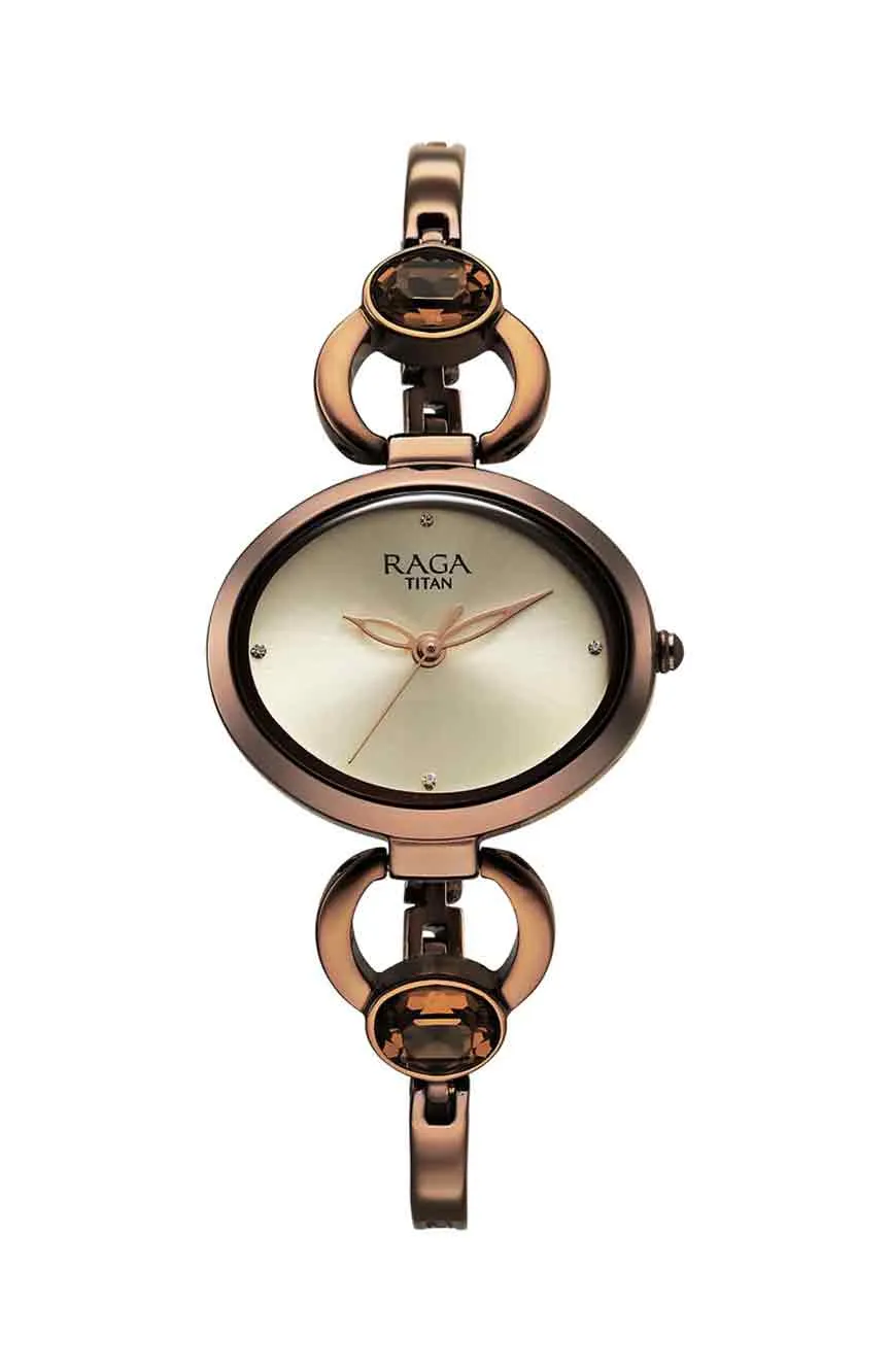 

Titan | Titan Raga Viva Quartz Analog Champagne Dial Metal Strap Watch for Women