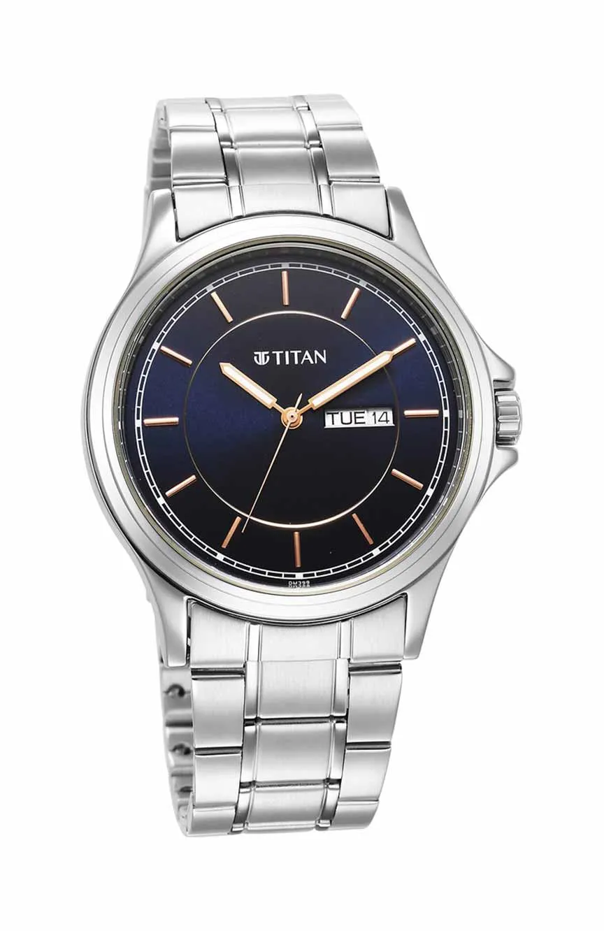 

Titan | Titan Quartz Analog Blue Dial Metal Strap Watch for Men