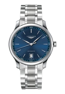 Longines ساعة يد رجالية من ماستر كوليكشن أوتوماتيكية بمينا أزرق
