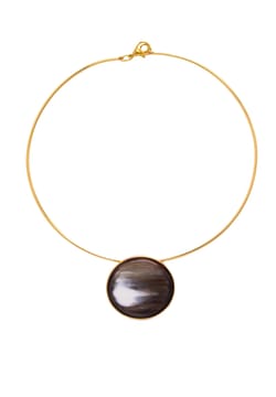 Soyang Paris Gold Plated Brass Bezel horn Necklace