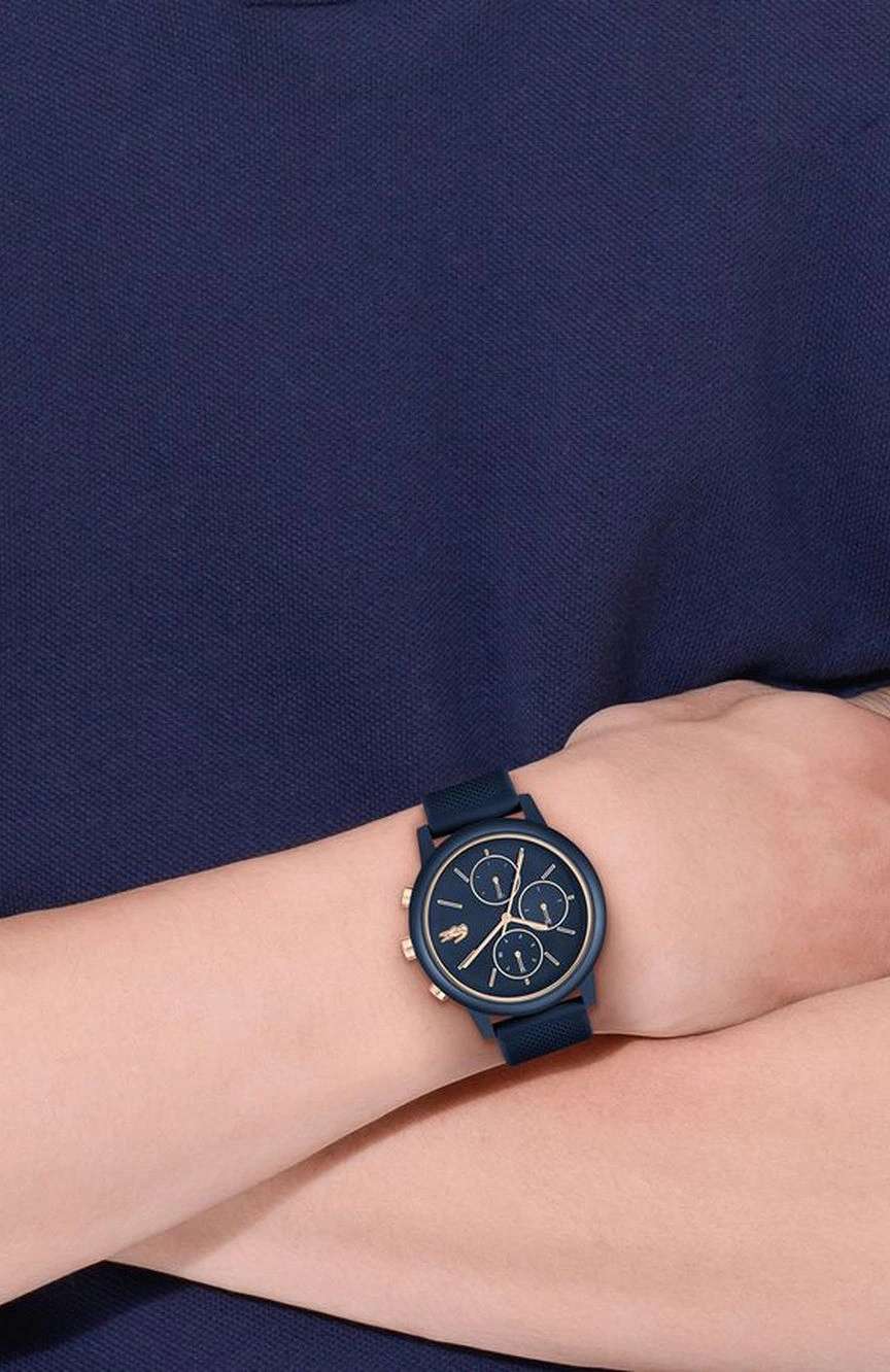 لاكوست ساعة لاكوست 12.12 بميناء مستدير مقاس 42 مم وسوار سيليكون للرجال