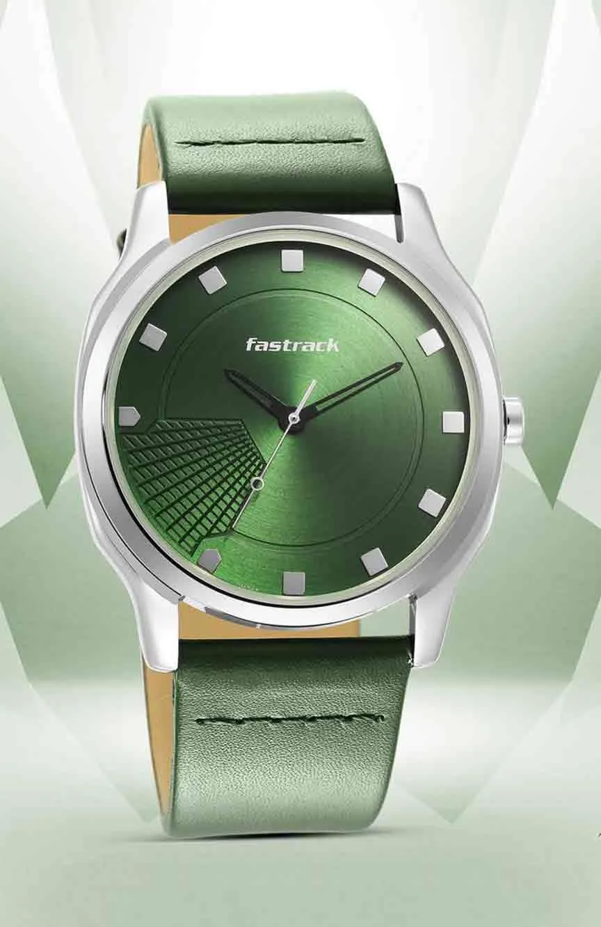 

Titan | Fastrack Stunners Quartz Analog Green Dial Leather Strap Watch for Guys