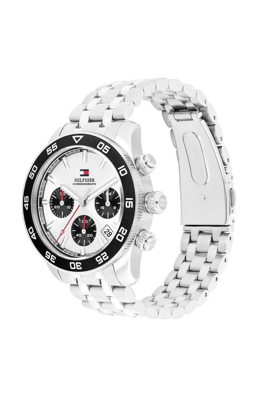 تومي هيلفجر ساعة تومي هيلفيجر Th85 بميناء مستدير مقاس 41 مم وسوار ستانلس إستيل للرجال