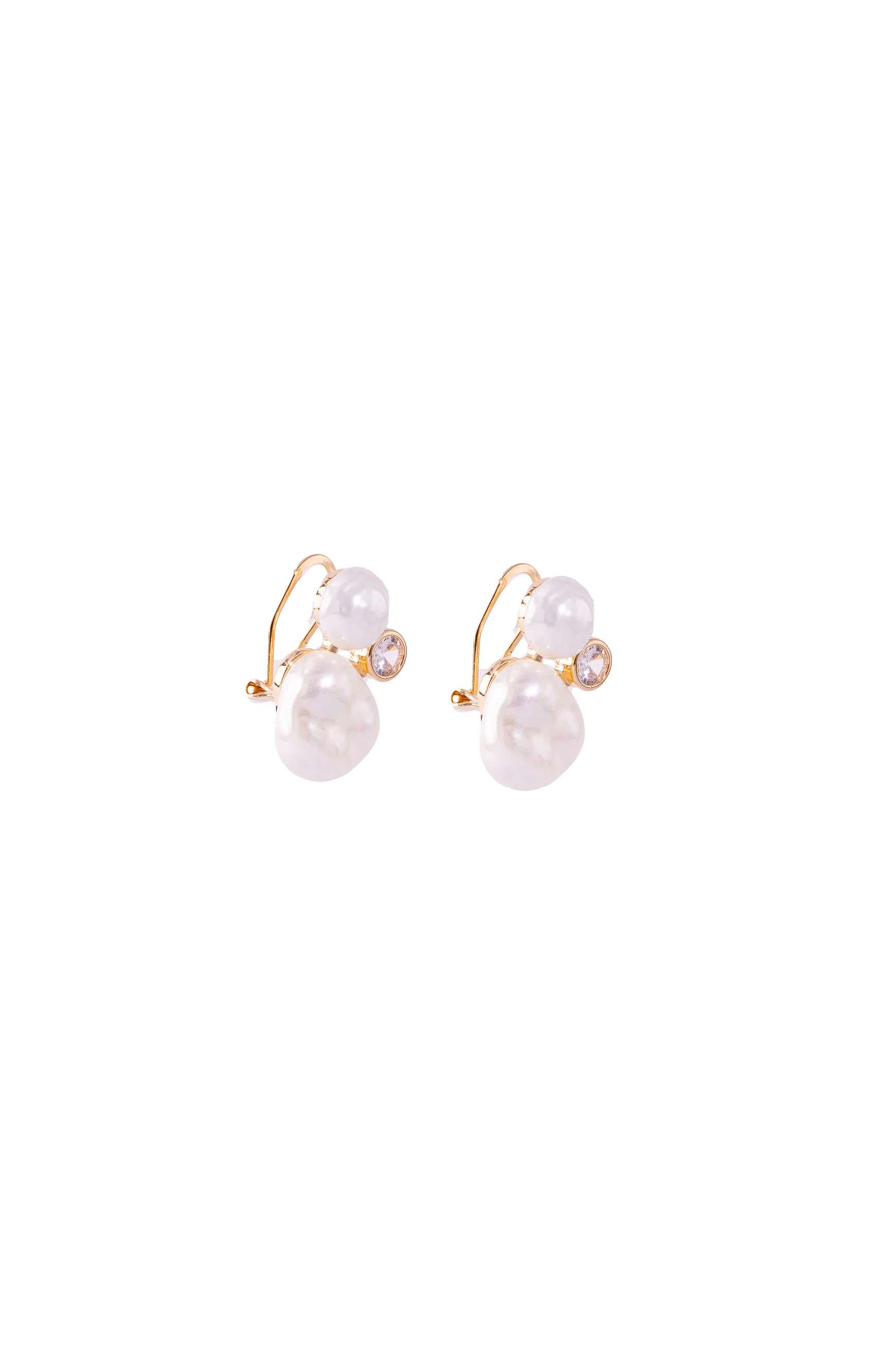 Madreperla Zirconia and pearl earrings