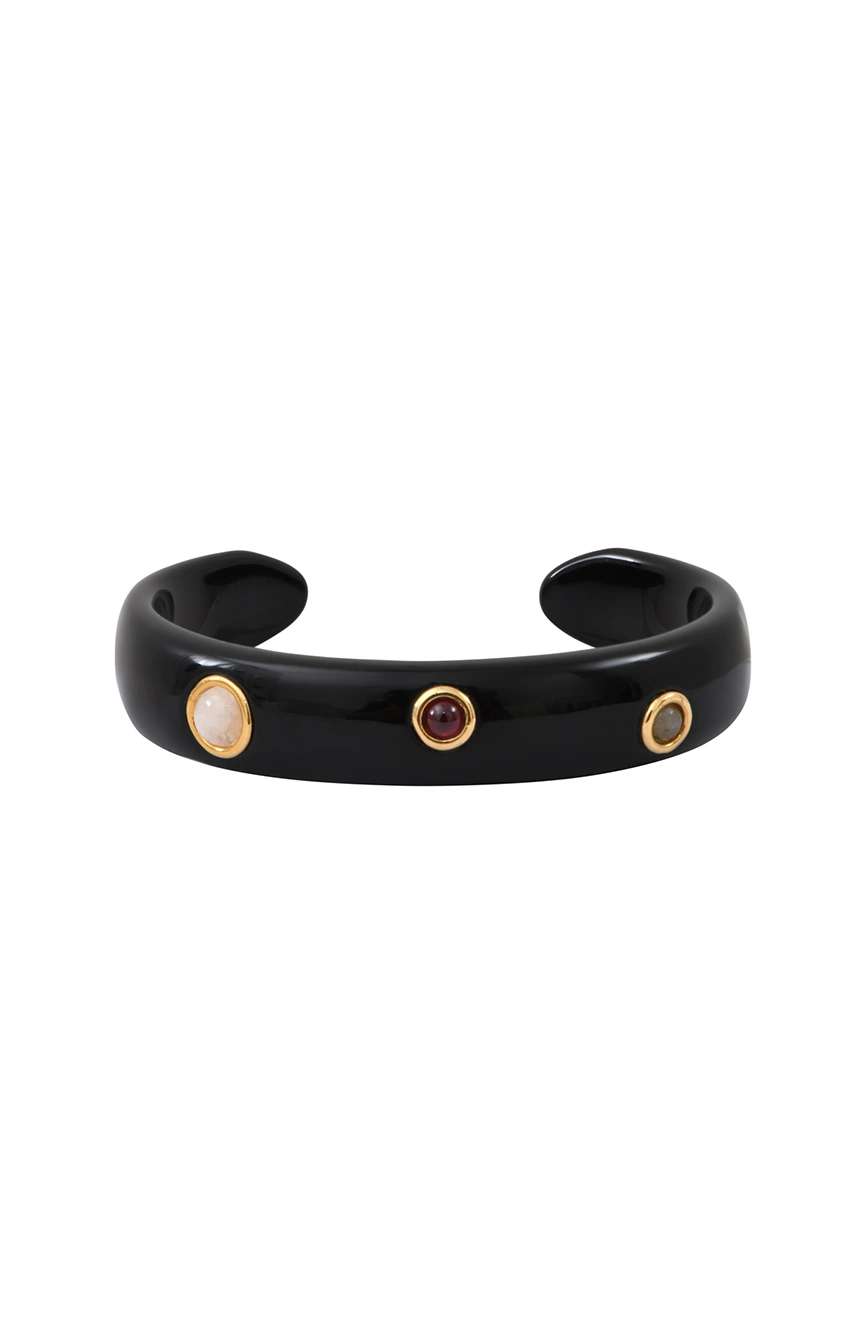 Satellite Masseria Small Gemstone Bangle - Black