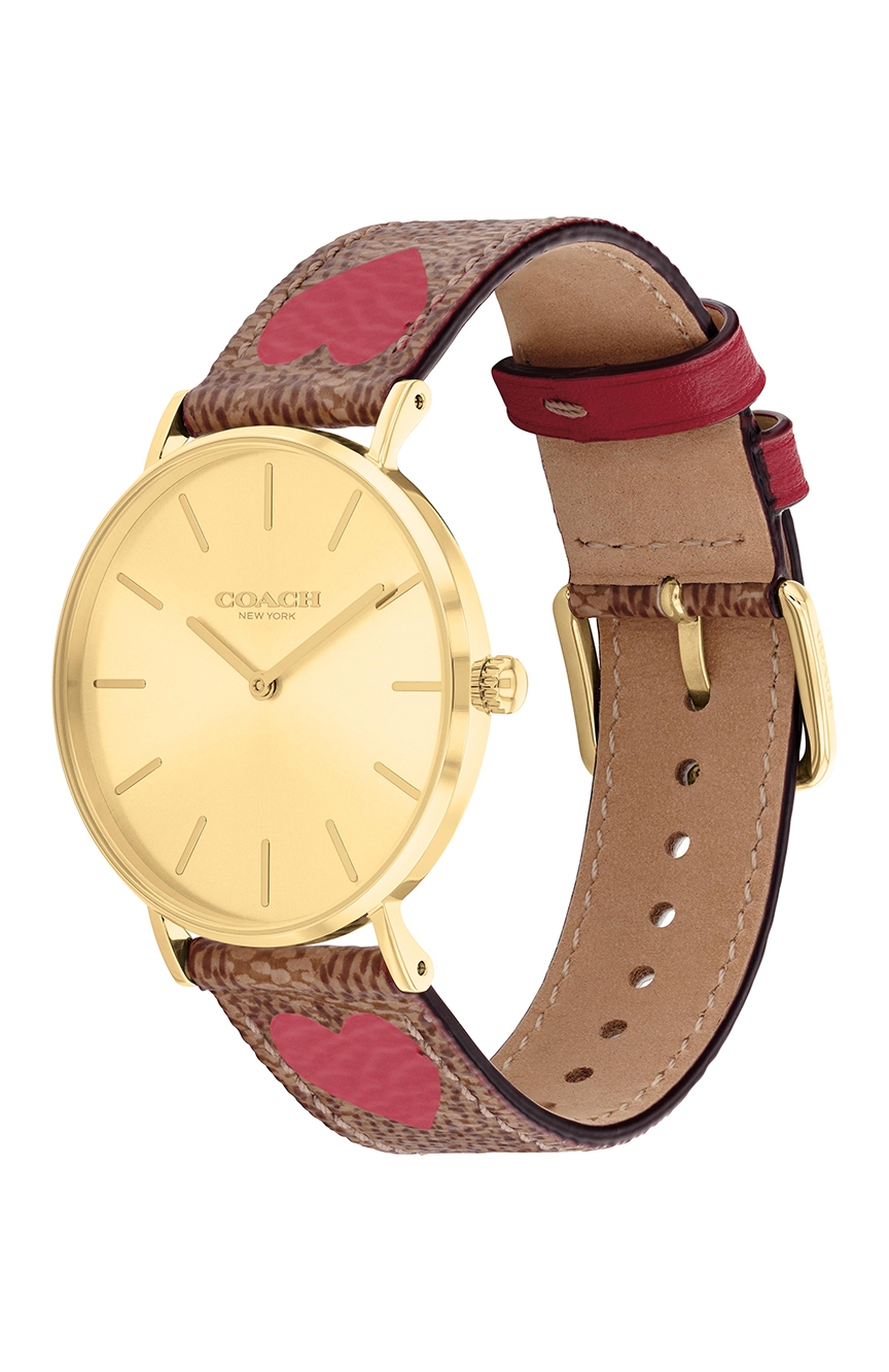 Coach watch hot sale leather strap