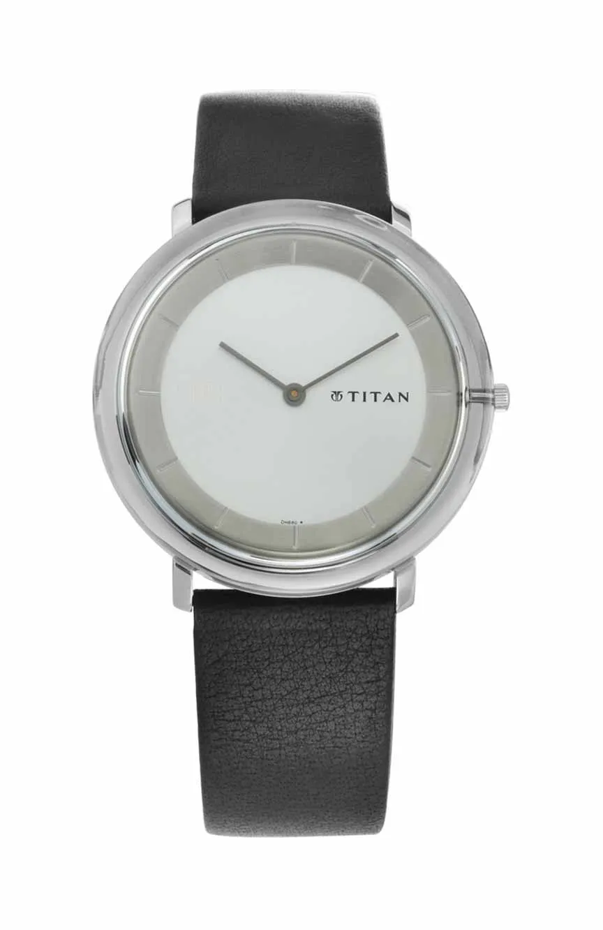 

Titan | men Titan Quartz Analog Silver Dial Leather Strap Watch for Men