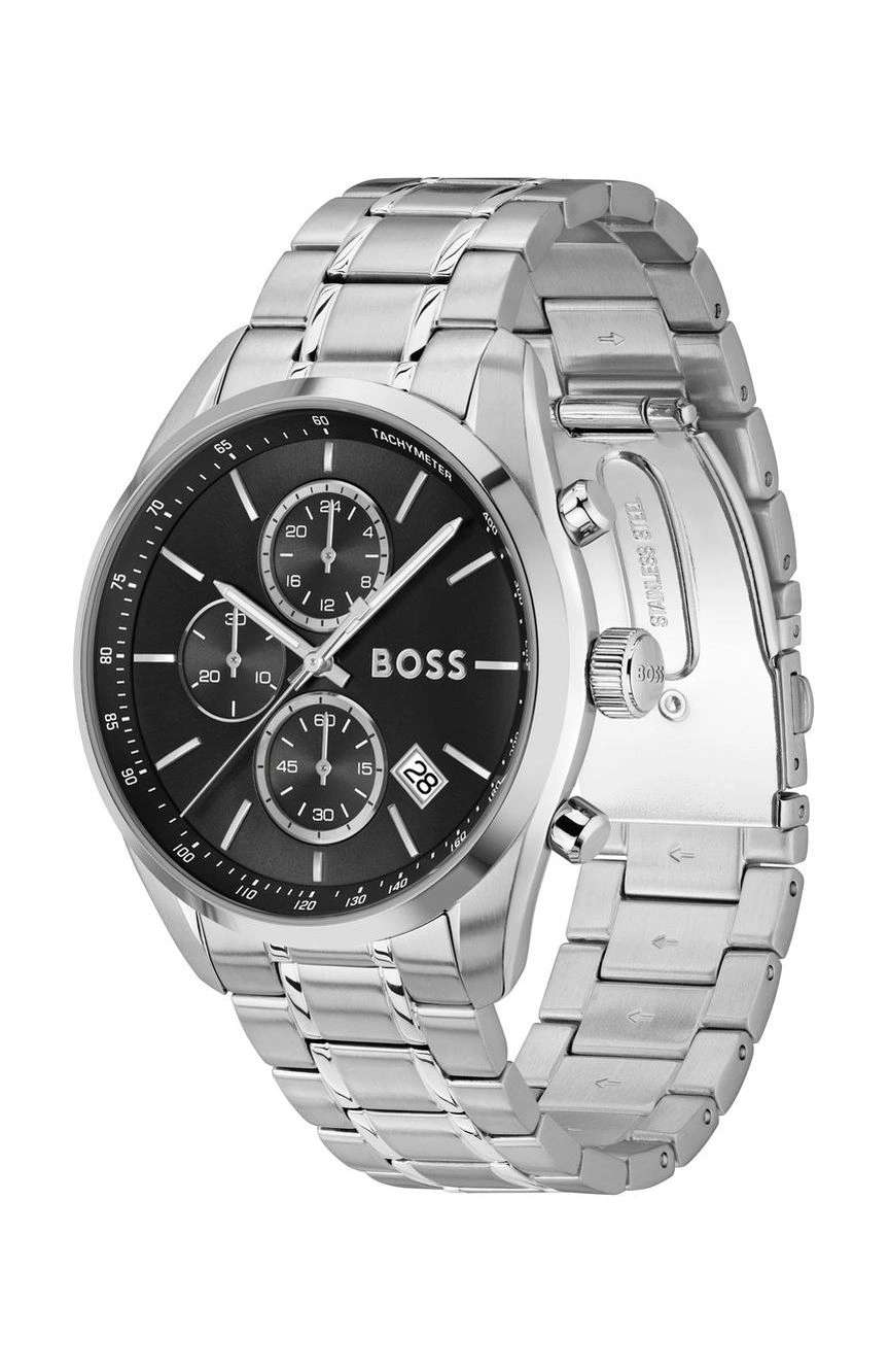 بوص ساعة بوص جراند بريكس 44 مستديرة بسوار من الفولاذ المقاوم للصدأ مقاس 44.5 مم للرجال