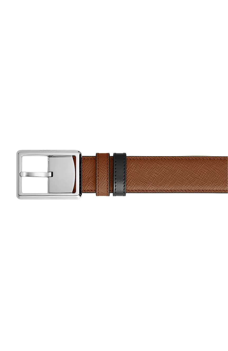 Montblanc 30 mm Reversible Belt in Sartorial Leather with Rectangular Buckle