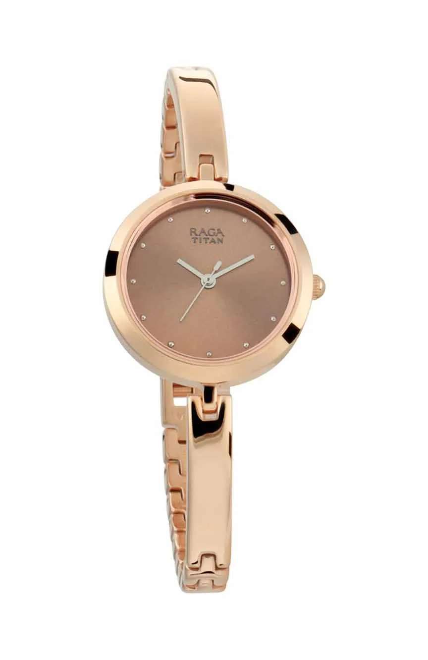 Titan Raga Viva Rose Gold Dial Women Watch With Metal Strap