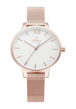 Obaku ساعة يد نسائية بسوار ستانلس ستيل