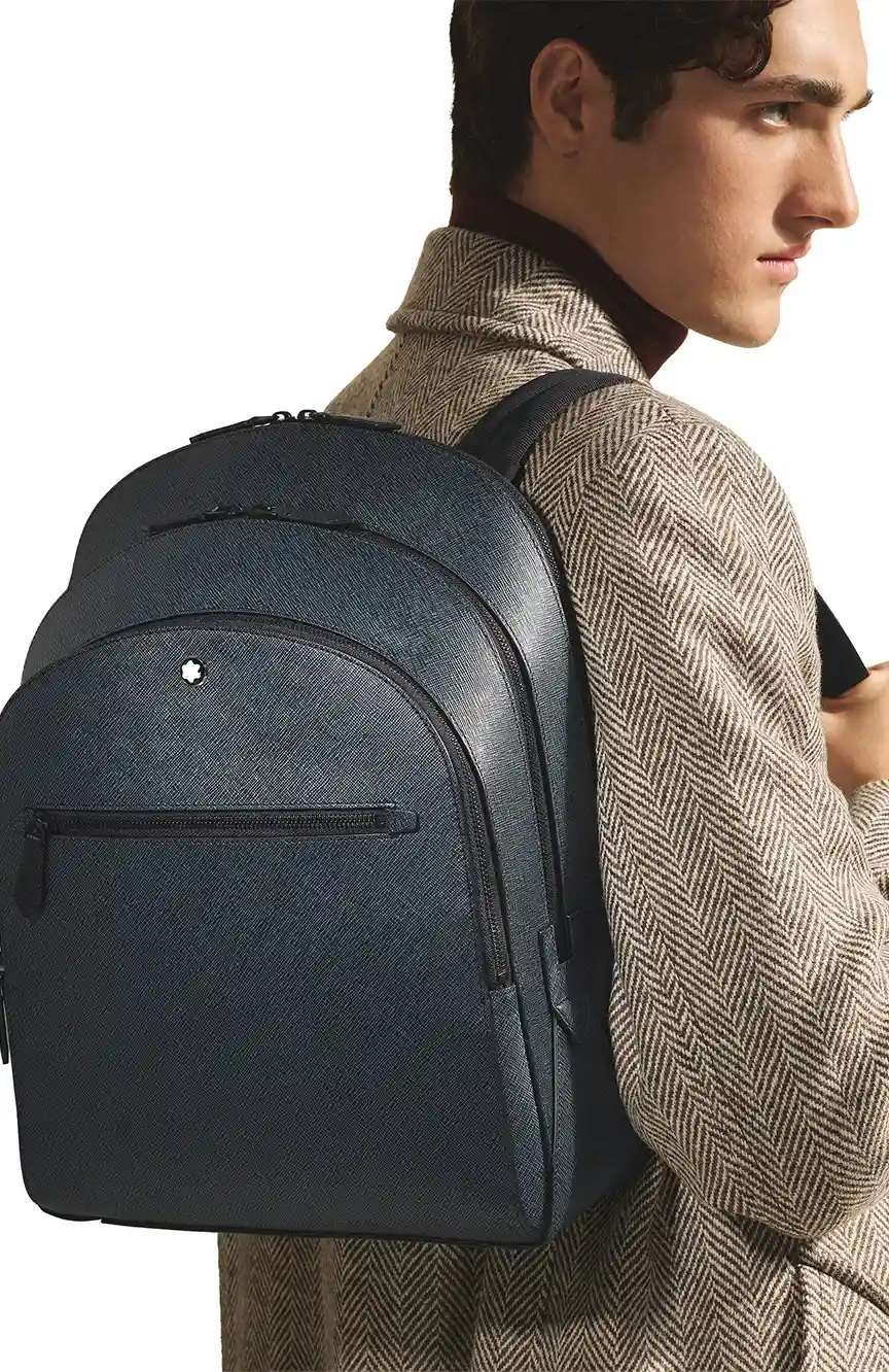 Montblanc Medium Backpack With 3 Compartments In Sartorial Leather