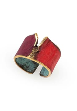 Fili Plaza Shinny diamond red garnet adjustable ring