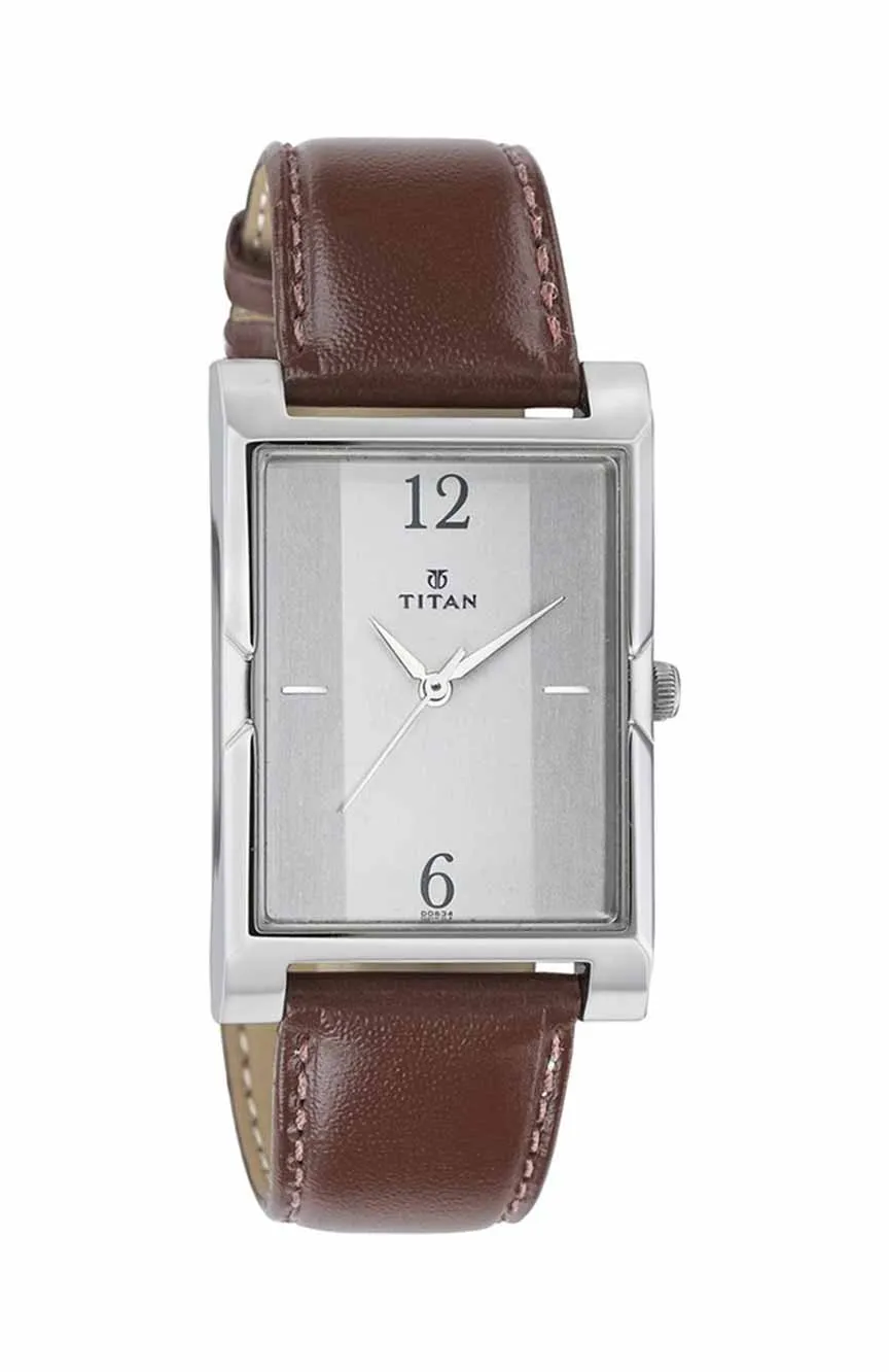 

Titan | Titan Quartz Analog Silver Dial Leather Strap Watch for Men