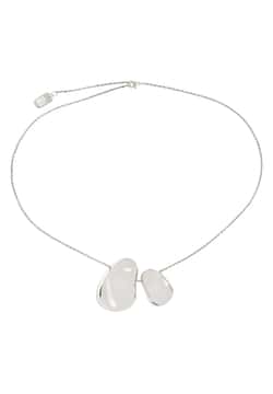 Pertegaz قلادة إلسا بحجرين باللون الفضي