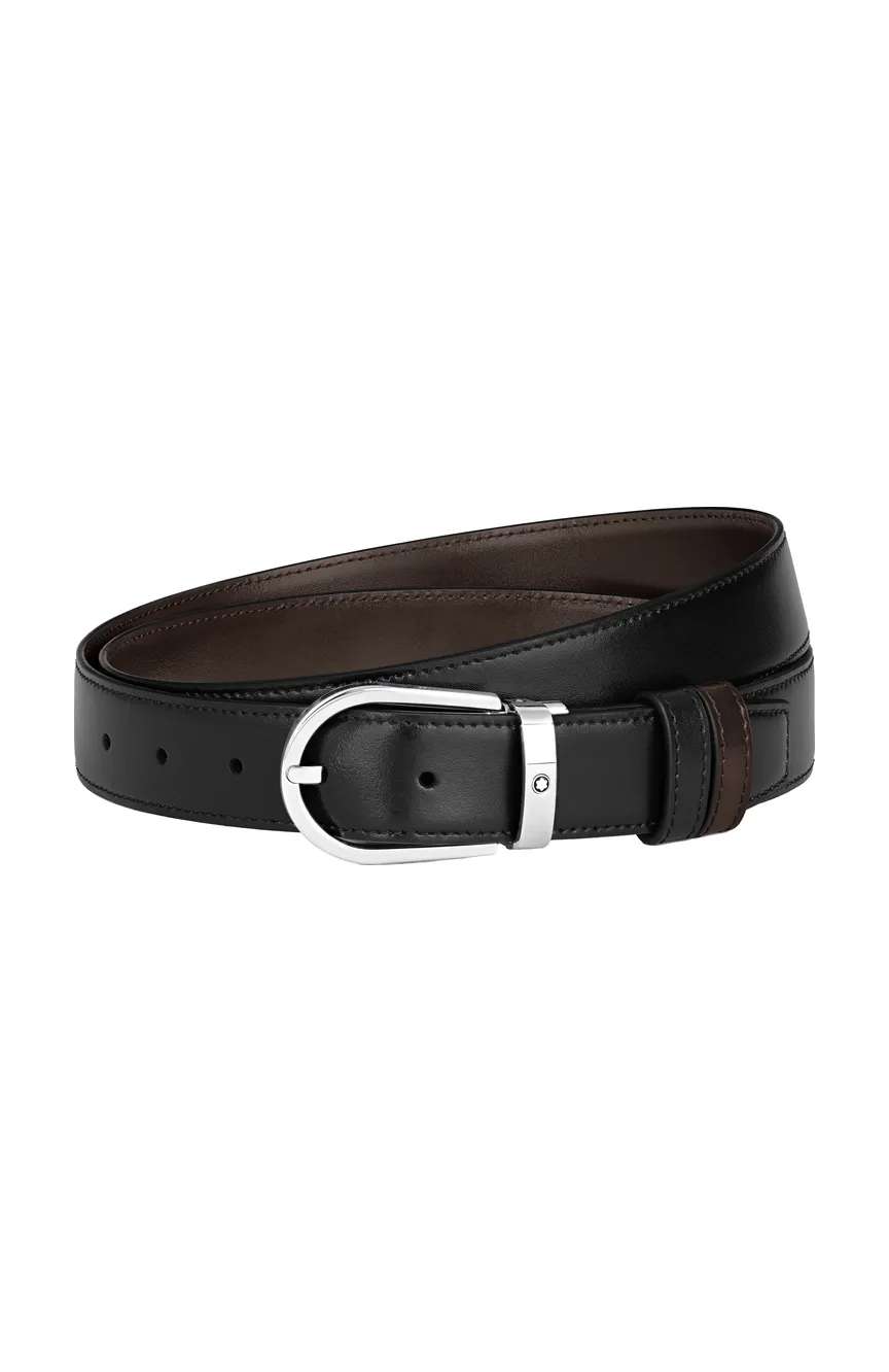 Montblanc Horseshoe 30 mm Reversible Belt in Meisterstuck Leather