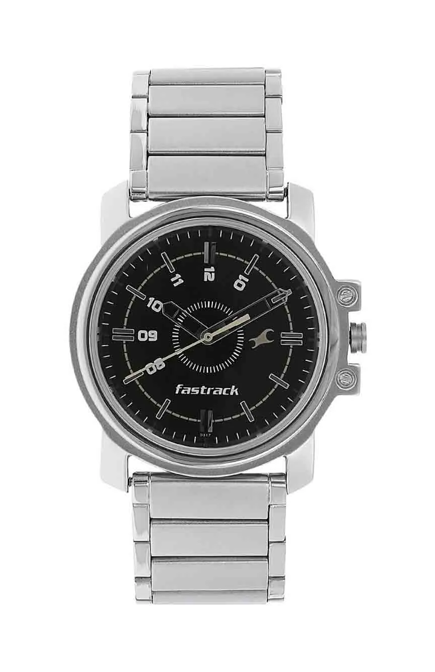 

Titan | Fastrack Quartz Analog Black Dial Stainless Steel Strap Watch for Guys