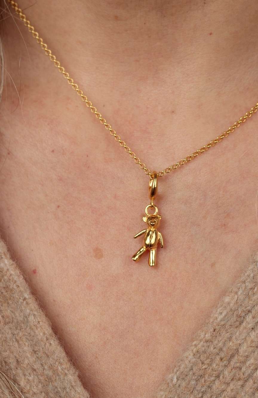 ليلي تشارمد Gold Vintage Teddy Bear Charm