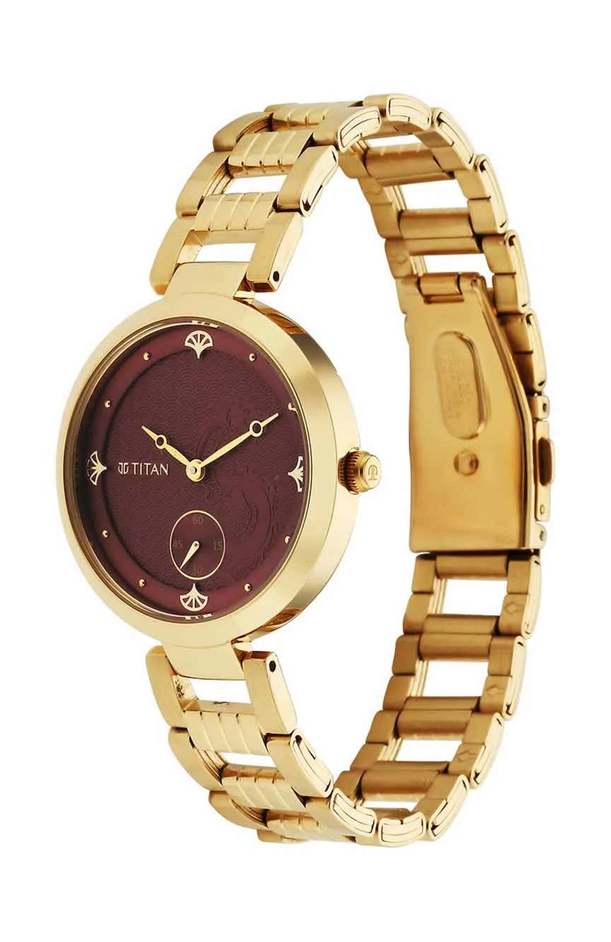 Titan Tet Red Dial Analog Stainless steel Strap Watch for Men
