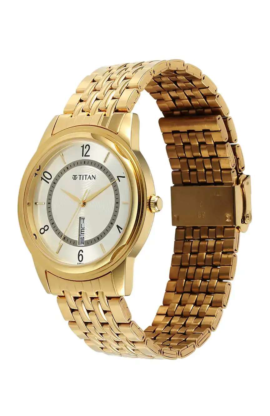 Titan Champagne Dial Analog with Day and Date watch for Men