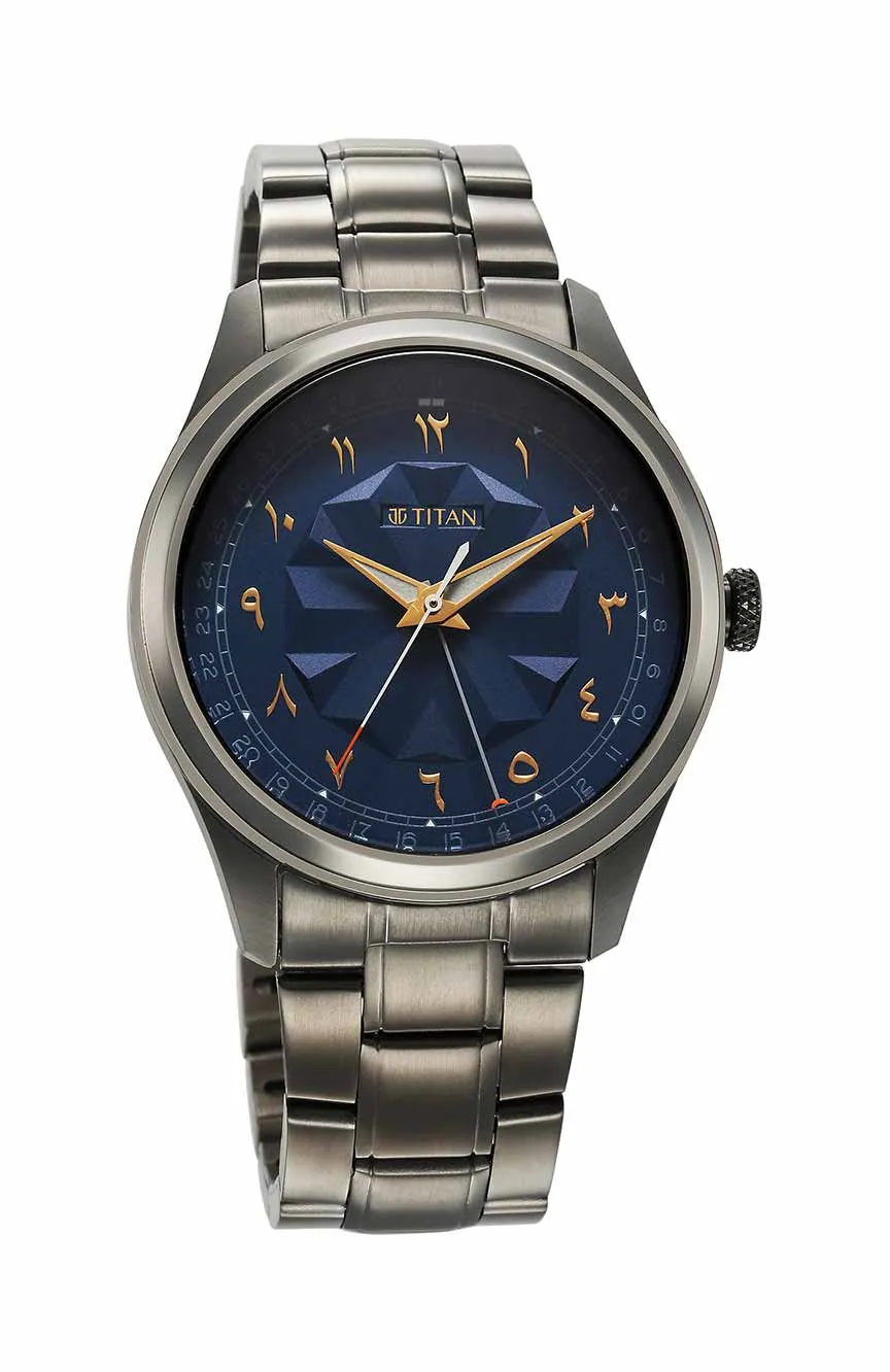 

Titan | Marhaba Blue Dial Metal Strap Watch