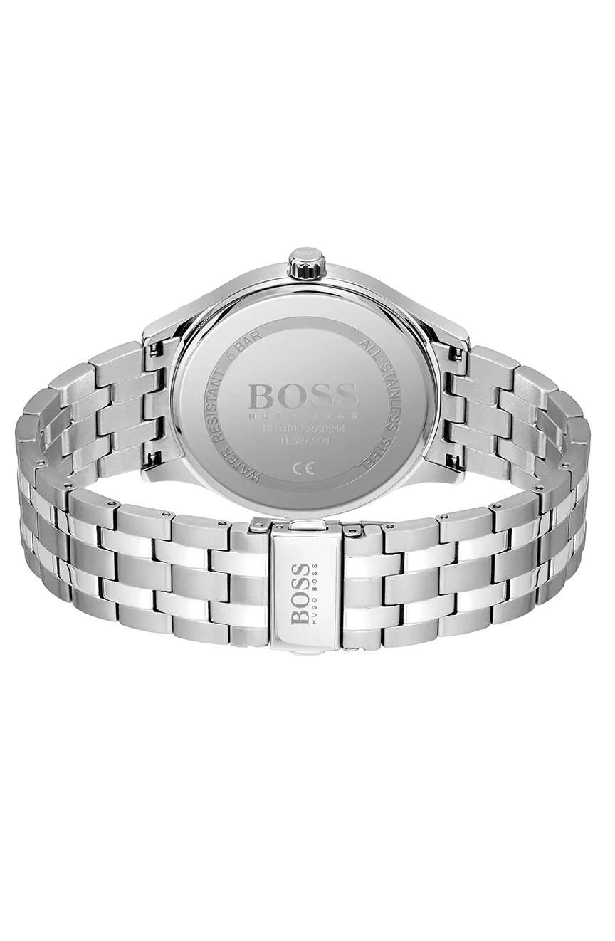 بوص ساعة يد رجالية بسوار ستانلس ستيل من بوص بتقنية الكوارتز - 1513895