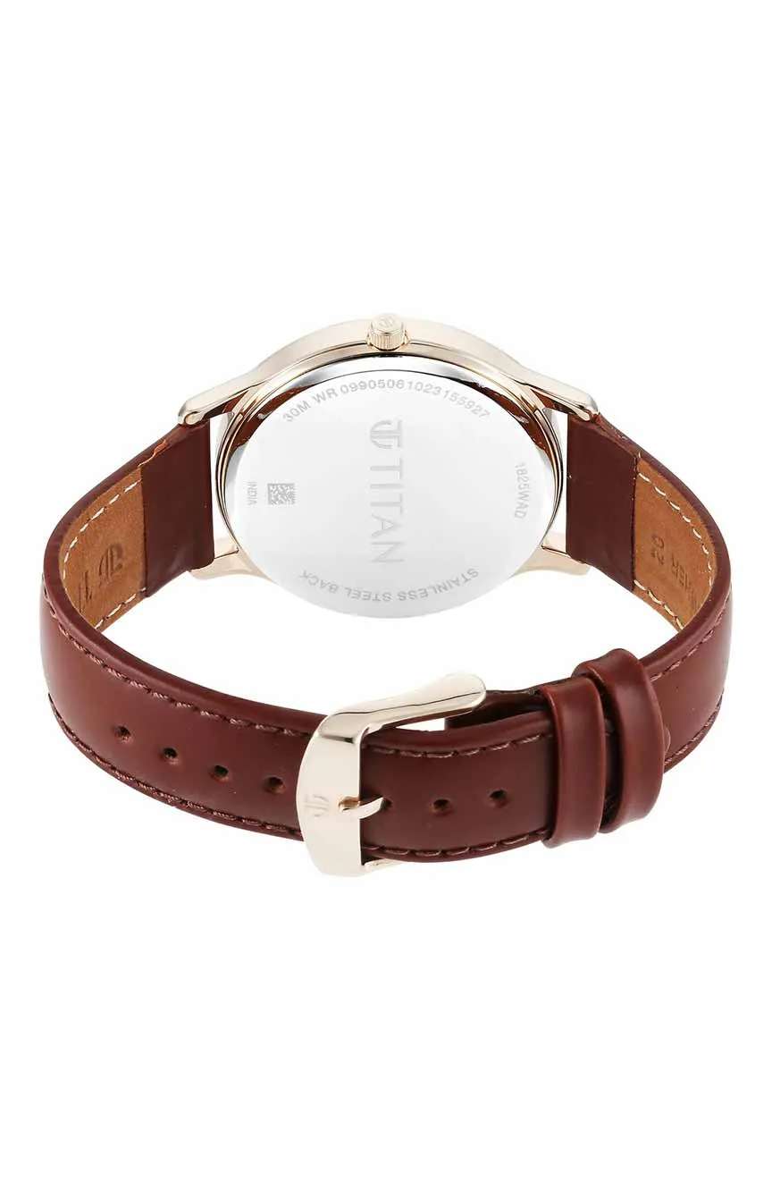 تيتان ساعة تيتان يين آند يانج بميناء أحمر وسوار جلدي للرجال