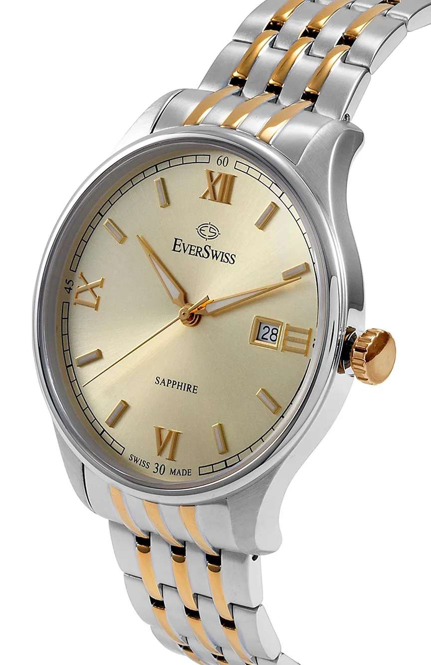 EverSwiss Ladies Silver Yellow Gold Stainless Steel watch