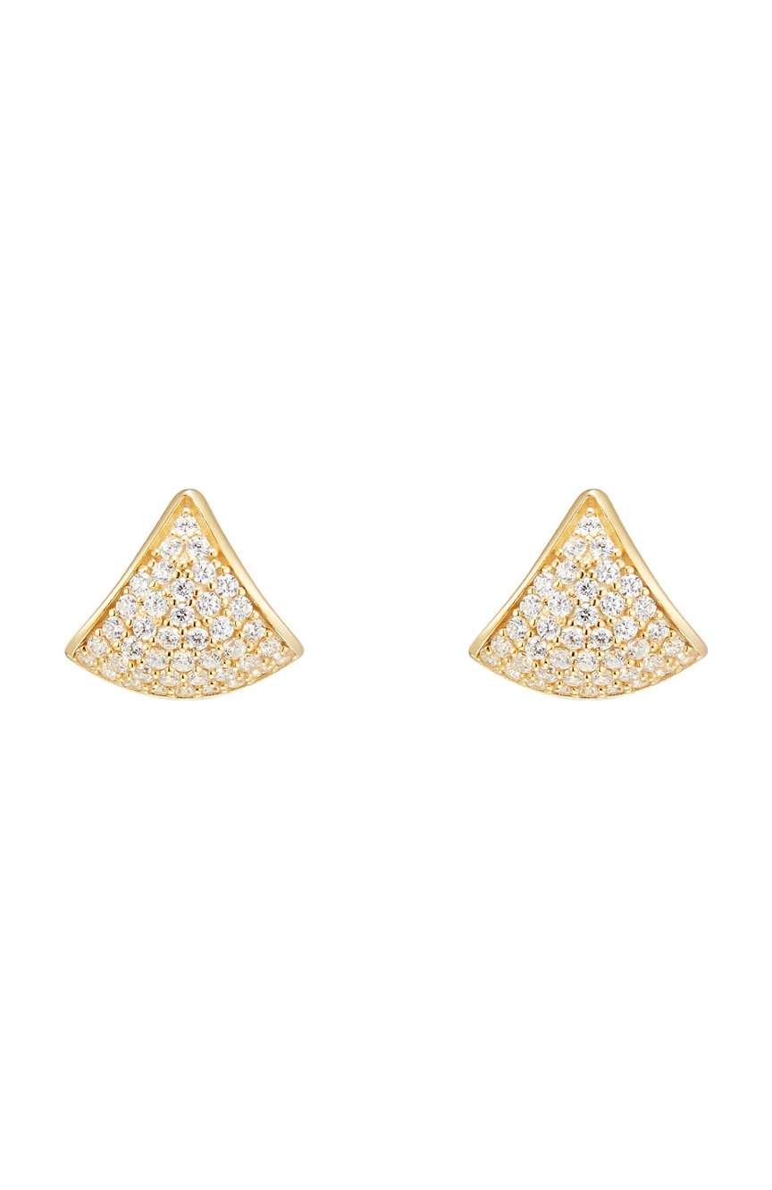 Numbering Pave Chevron Earrings