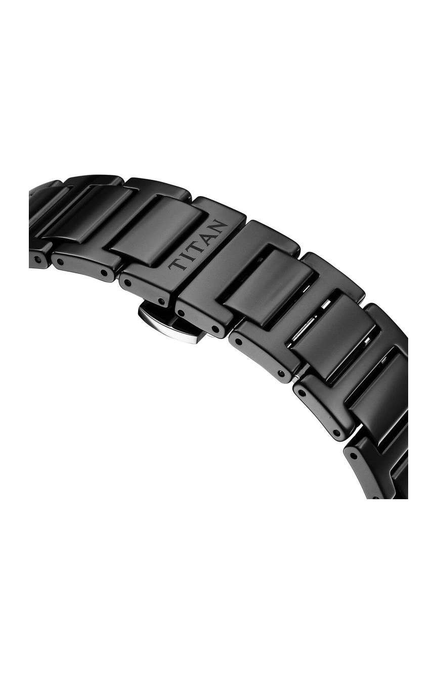 Titan Edge Ceramic Quartz in Rich Black Dial Watch for Men