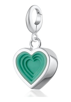 Lily Charmed Sterling Silver Geometric Turquoise Heart Charm