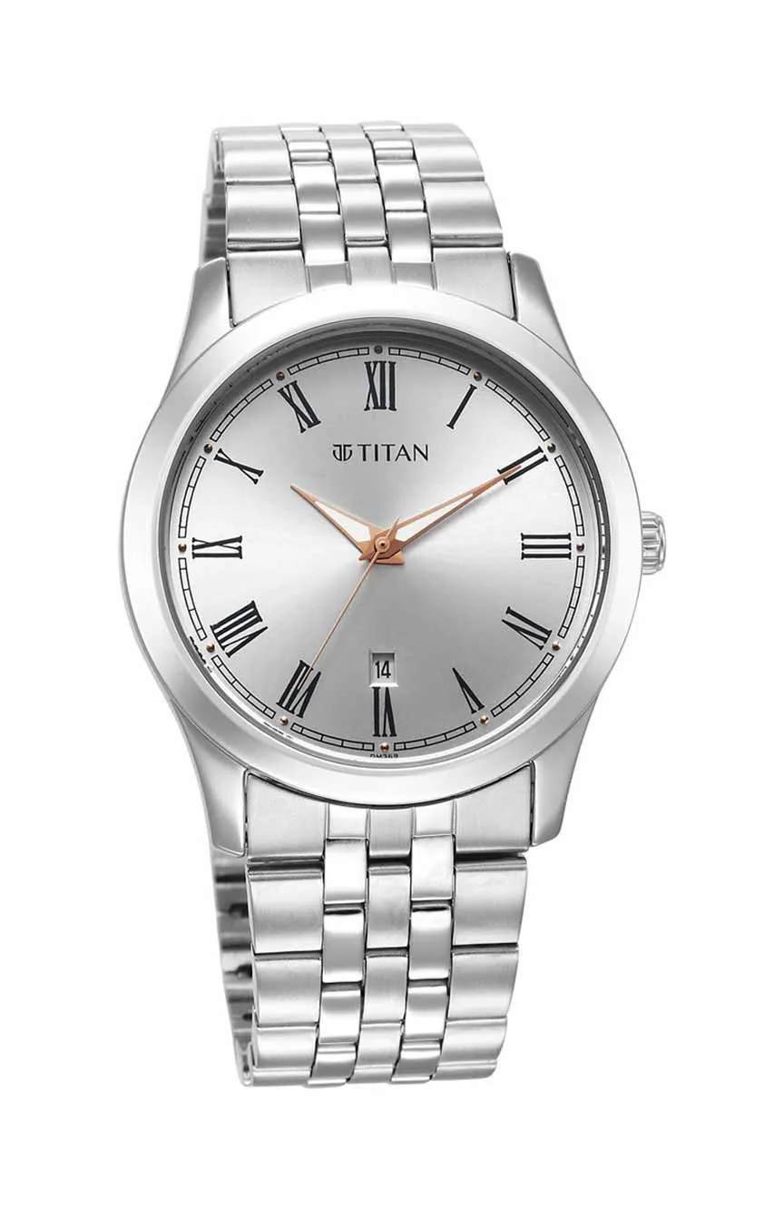 

Titan | Titan Quartz Analog Silver White Dial Metal Strap Watch for Men