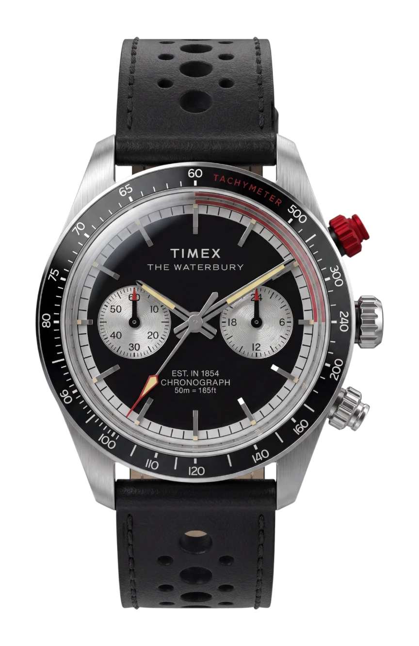 Timex Waterbury Heritage Chronograph 39mm Leather Strap Watch
