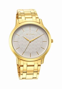 Titan Karishma Radiance White Dial Analog Stainless Steel Strap Watch for Men