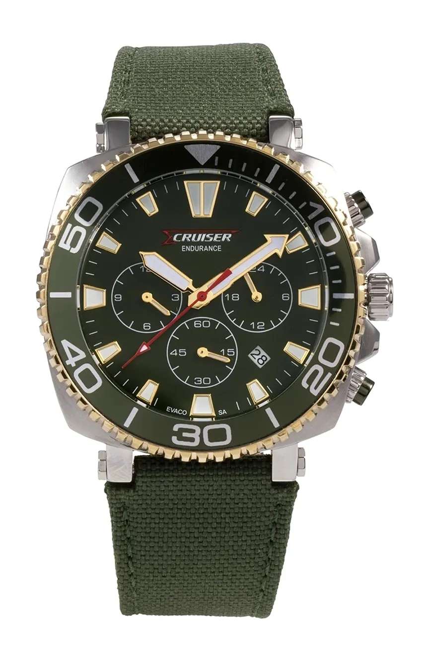 كروزر Gents Green canvas strap watch