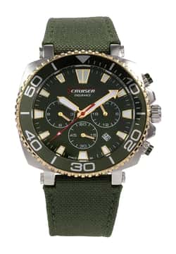 Cruiser Gents Green canvas strap watch