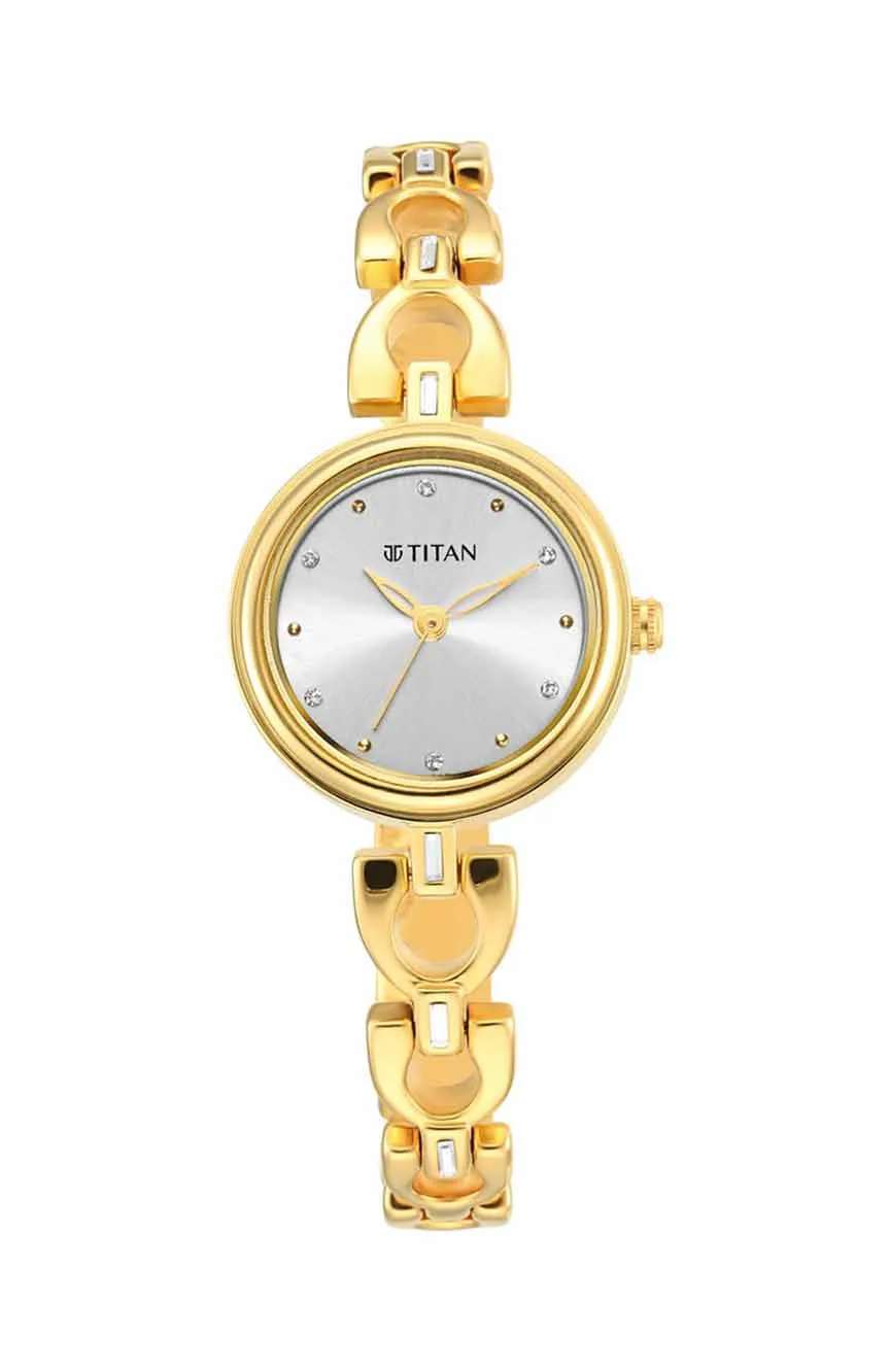Titan Lagan Silver Dial Analog Metal Strap Watch for Women