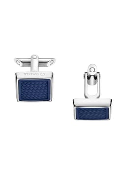 OMEGA CUFFLINKS, RUBBER, STAINLESS STEEL